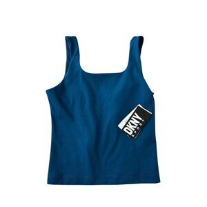 Dkny Sport Women's Balance Compression Tank Top - Poseidon teal blue Size S New